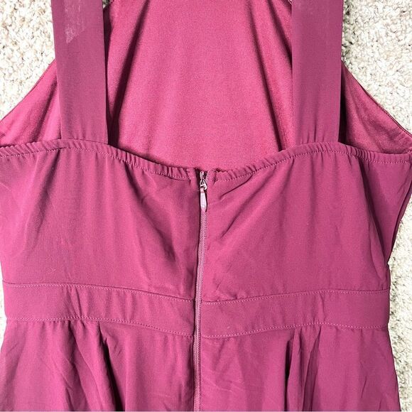 Lulu’s Dress Women’s Large Forevermore Burgundy Sleeveless Halter Skater NWT - Picture 7 of 10
